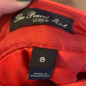 J Crew Orange /Red color 70% wool the pencil skirt 26 Inches
